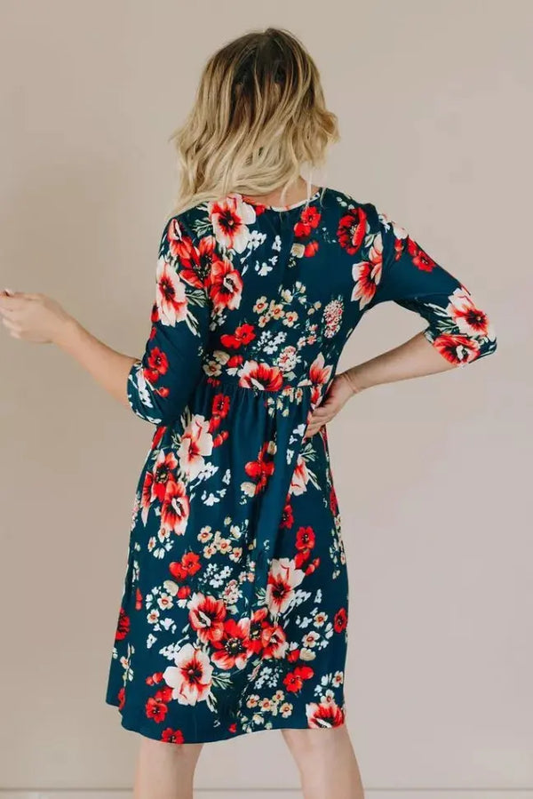 Storyline Floral Wrap Dress Stay Warm in Style