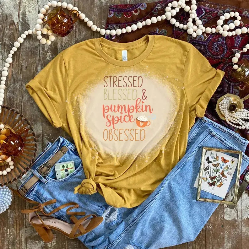 Stressed Blessed Bleached Shirt CK's Boutique