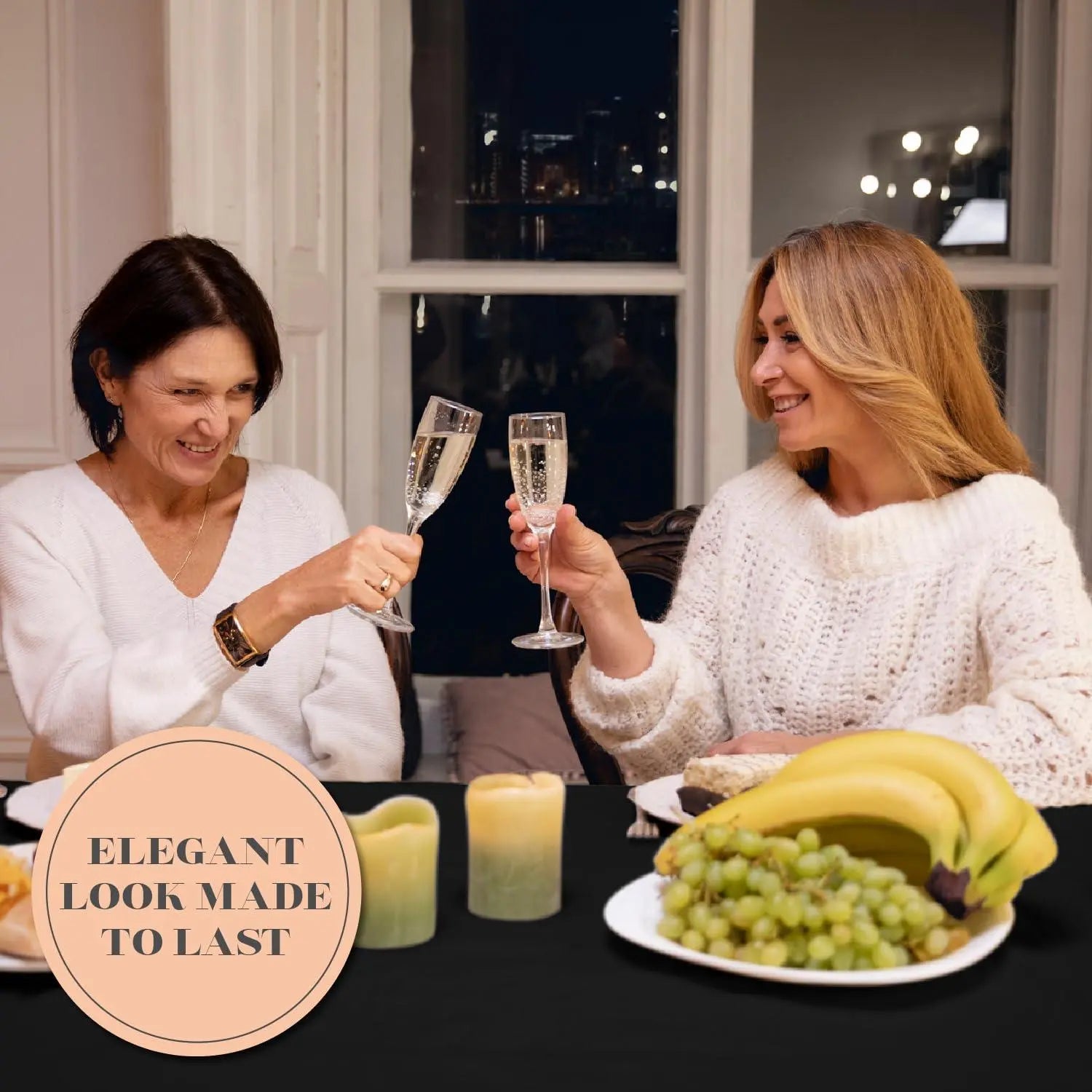 Stretch Spandex Table Covers 4FT Pack of 2 Fitted Tablecloths for Rectangle Tables Stretchy Wrinkle Resistant Folding Table Cover Black White Classic