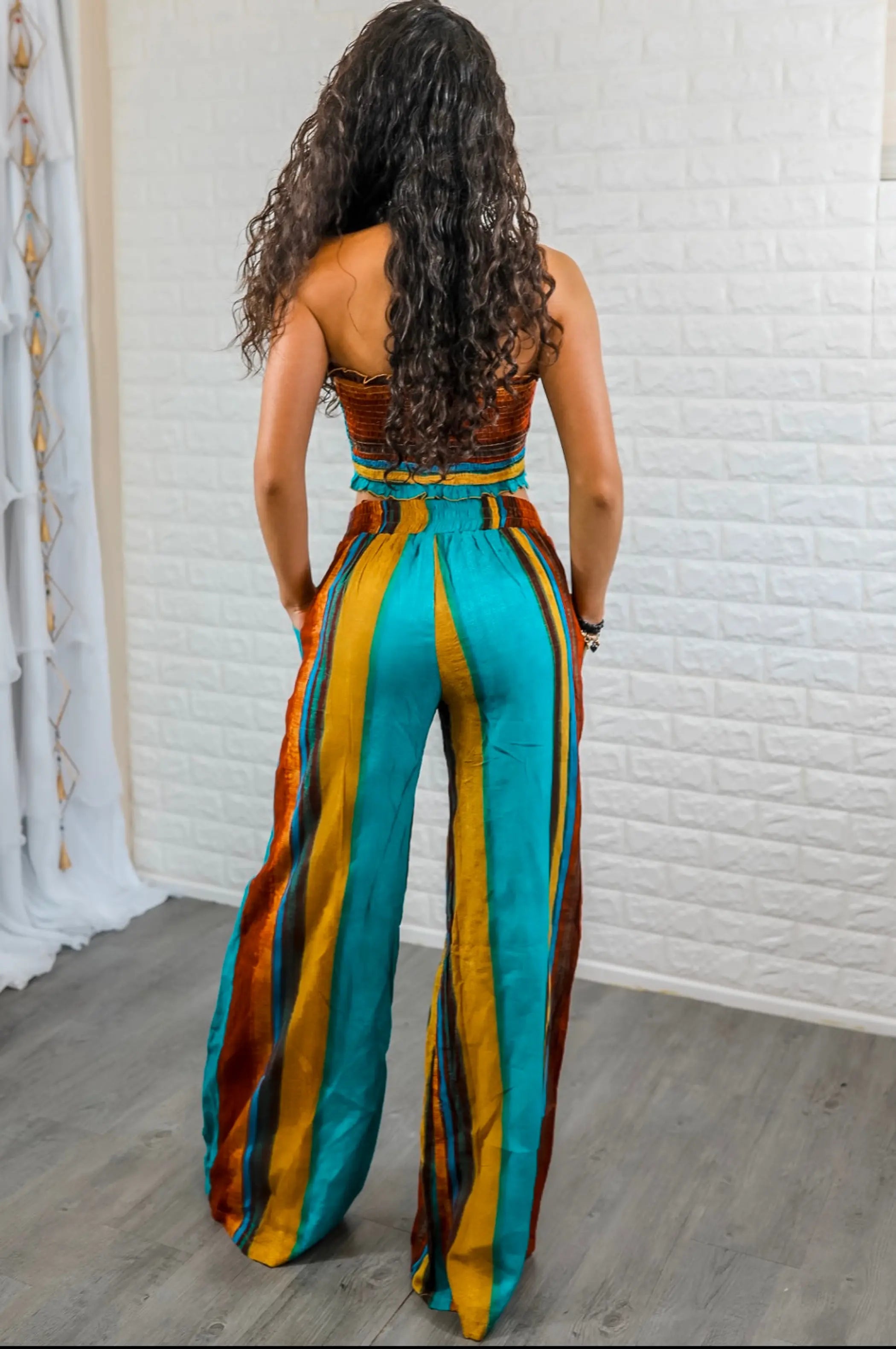 Stripe a Pause Multi Color Pant and Top Set SurelyMine