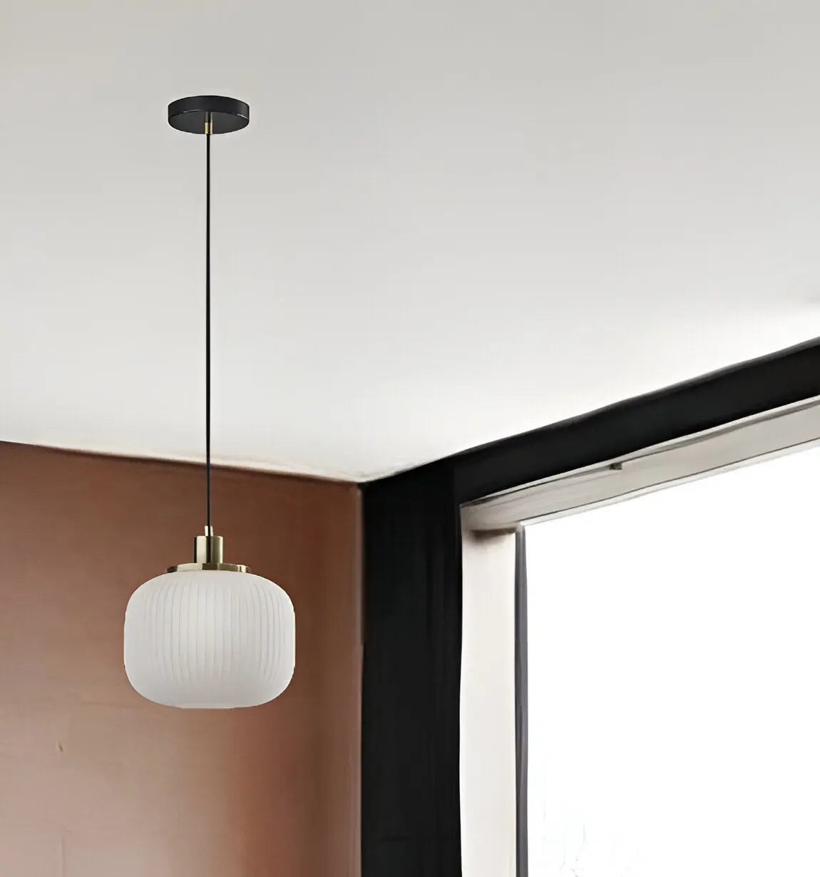 Striped Glass Glow Metal Pendant - GreatEagleInc