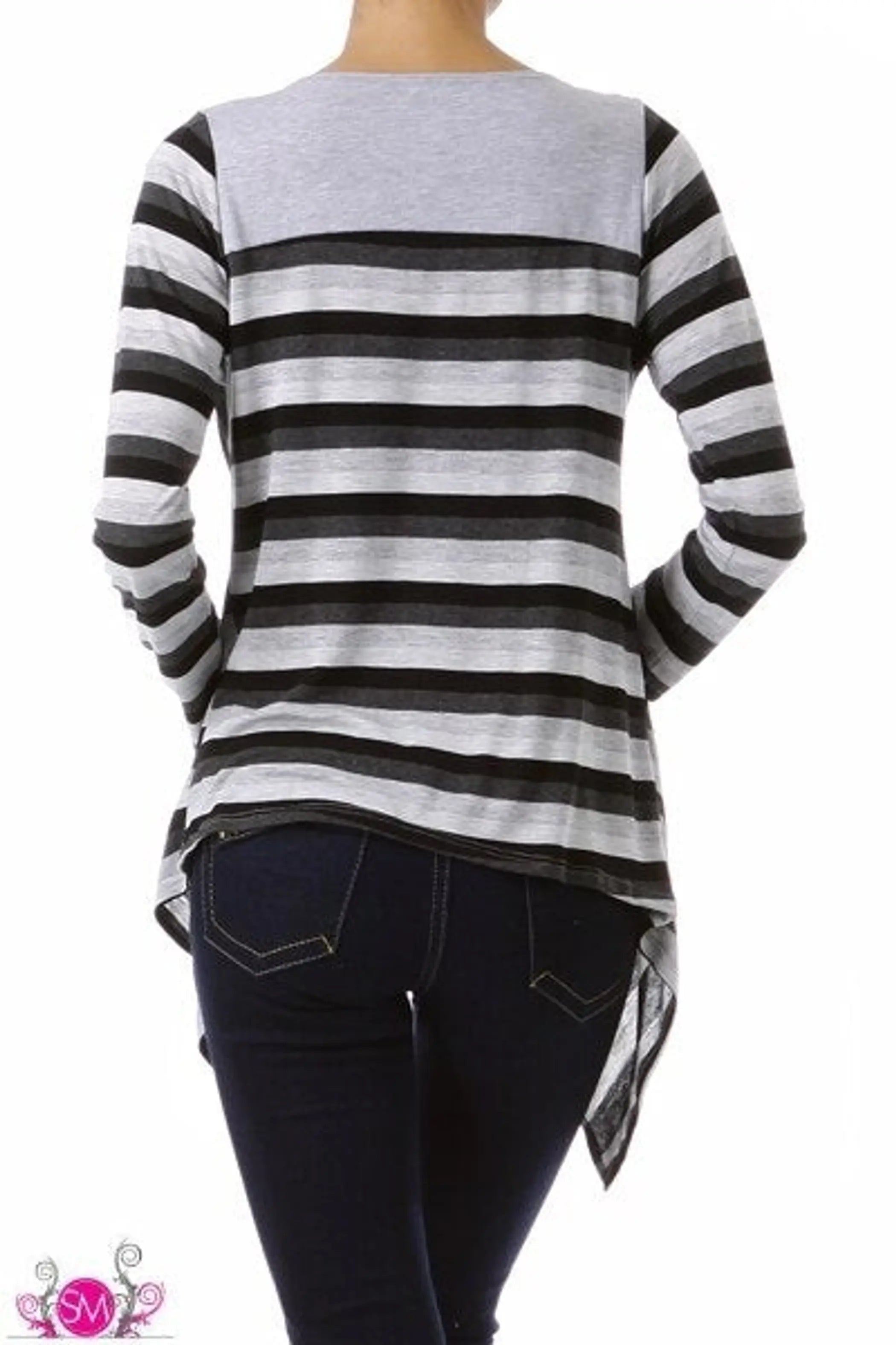 Striped solid contrast cardigan SurelyMine