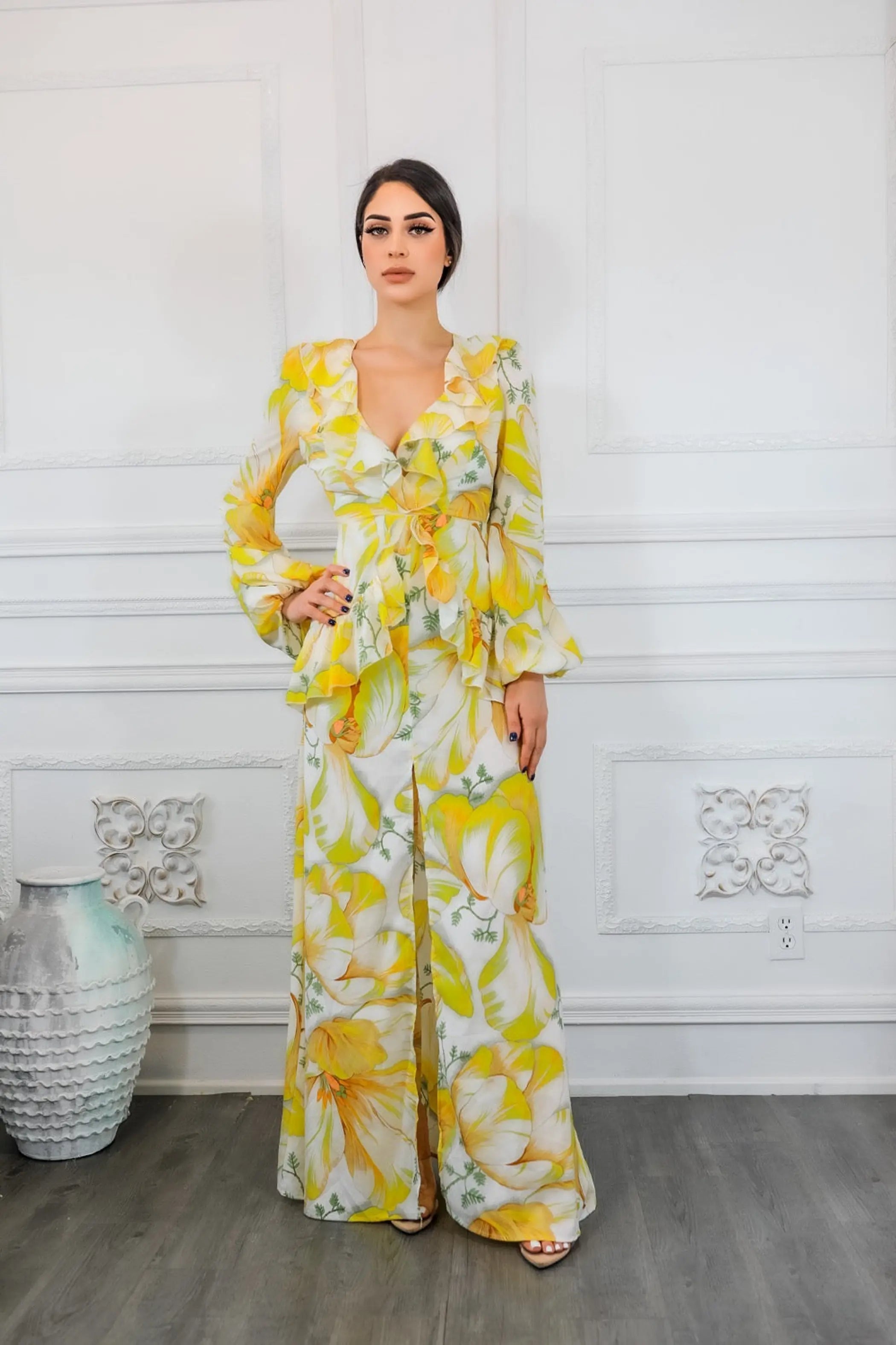 Stunning Ruffle Floral Maxi Dress SurelyMine