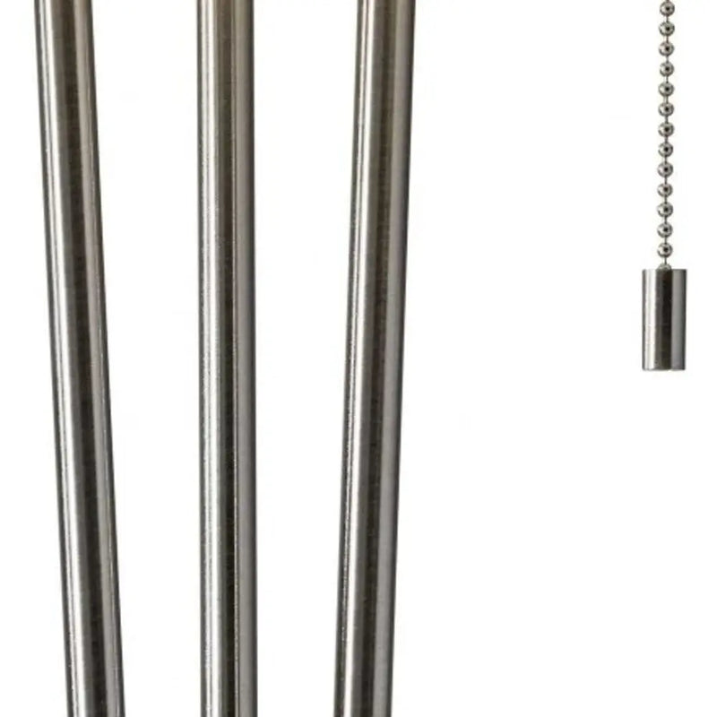 Stylish Triple Pole Brushed Steel Metal Table Lamp Homeroots Lighting