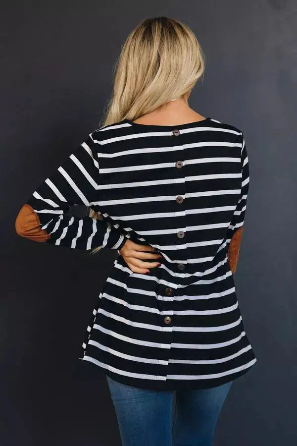 Sugar and Stripe Elbow Patch Tunic Stay Warm in Style