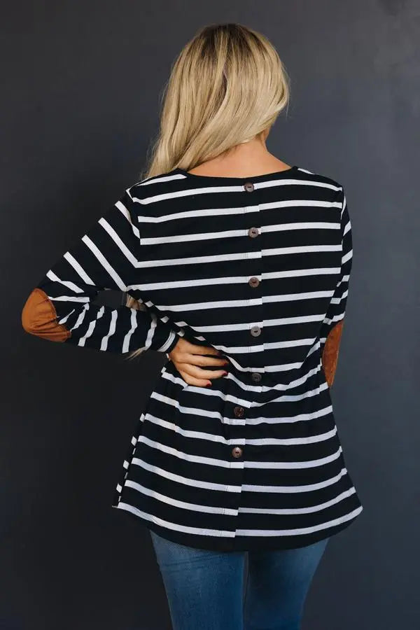 Sugar and Stripe Elbow Patch Tunic Stay Warm in Style