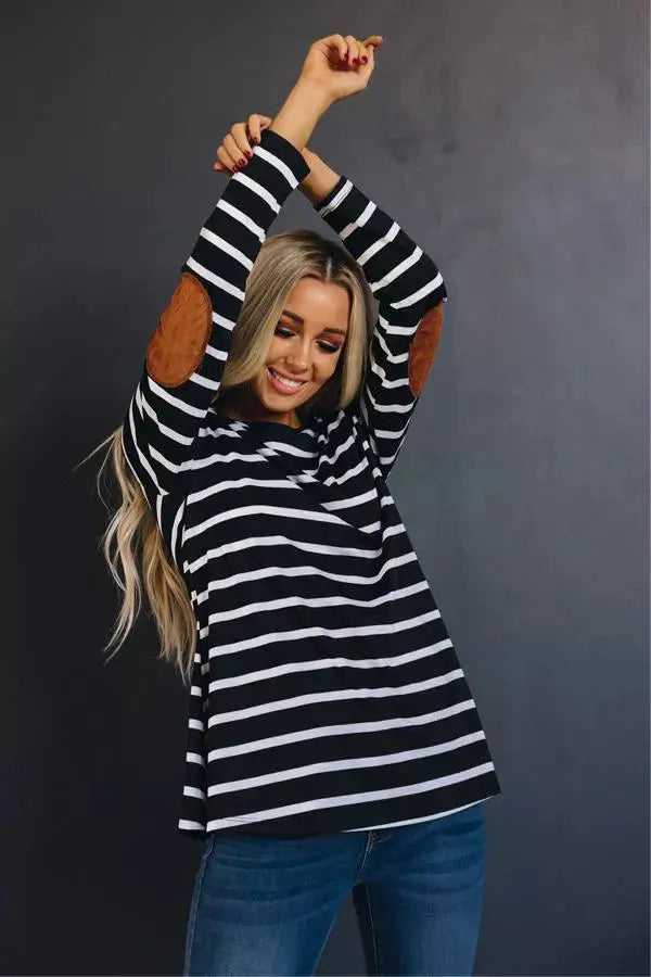 Sugar and Stripe Elbow Patch Tunic Stay Warm in Style