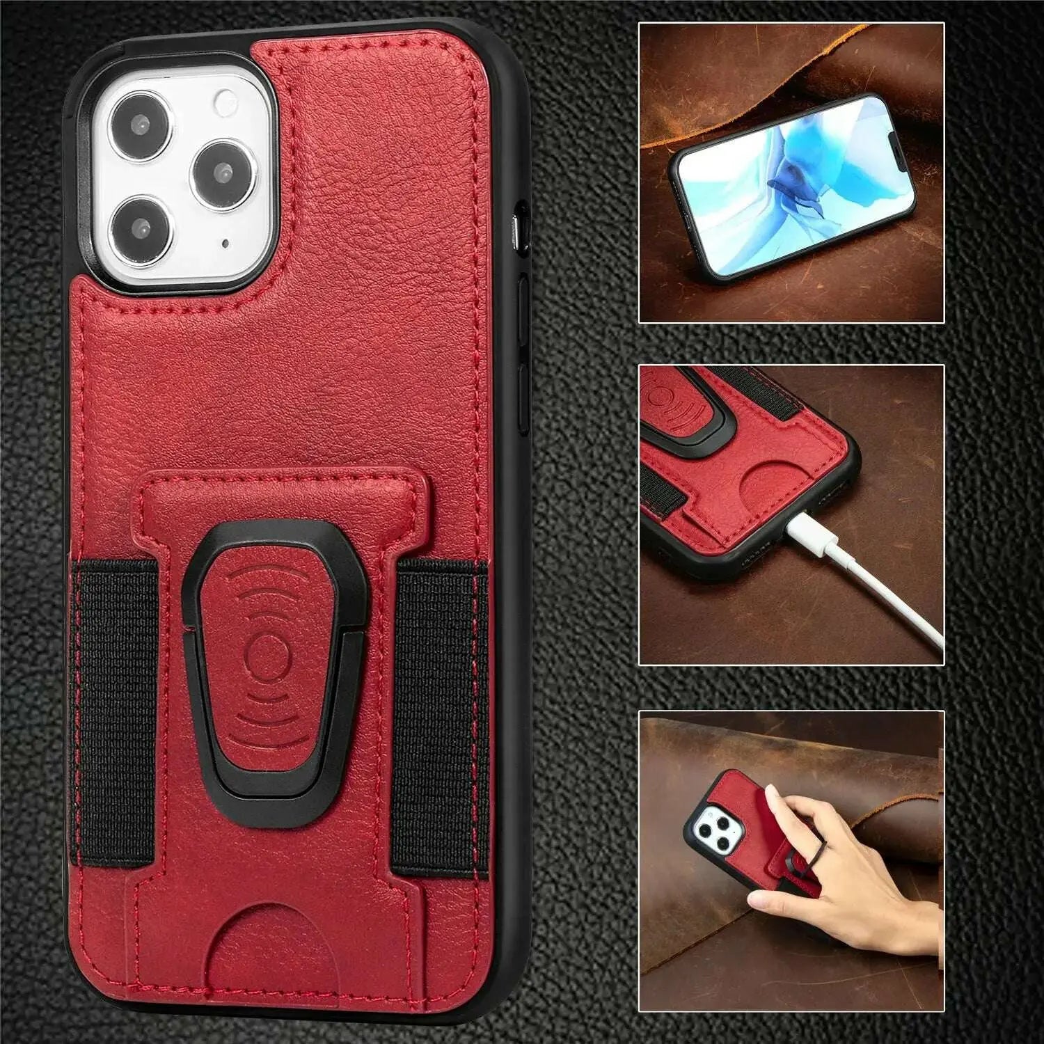 Suitable-for-iphone12-mobile-phone-case-magnetic-suction-car-multi-card-ring-bracket-four-corner-all-inclusive-iphone-protective-cover-GreatEagleInc-334209173