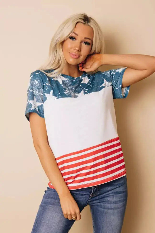 Summer Fever Stars and Striped Tee Stay Warm in Style