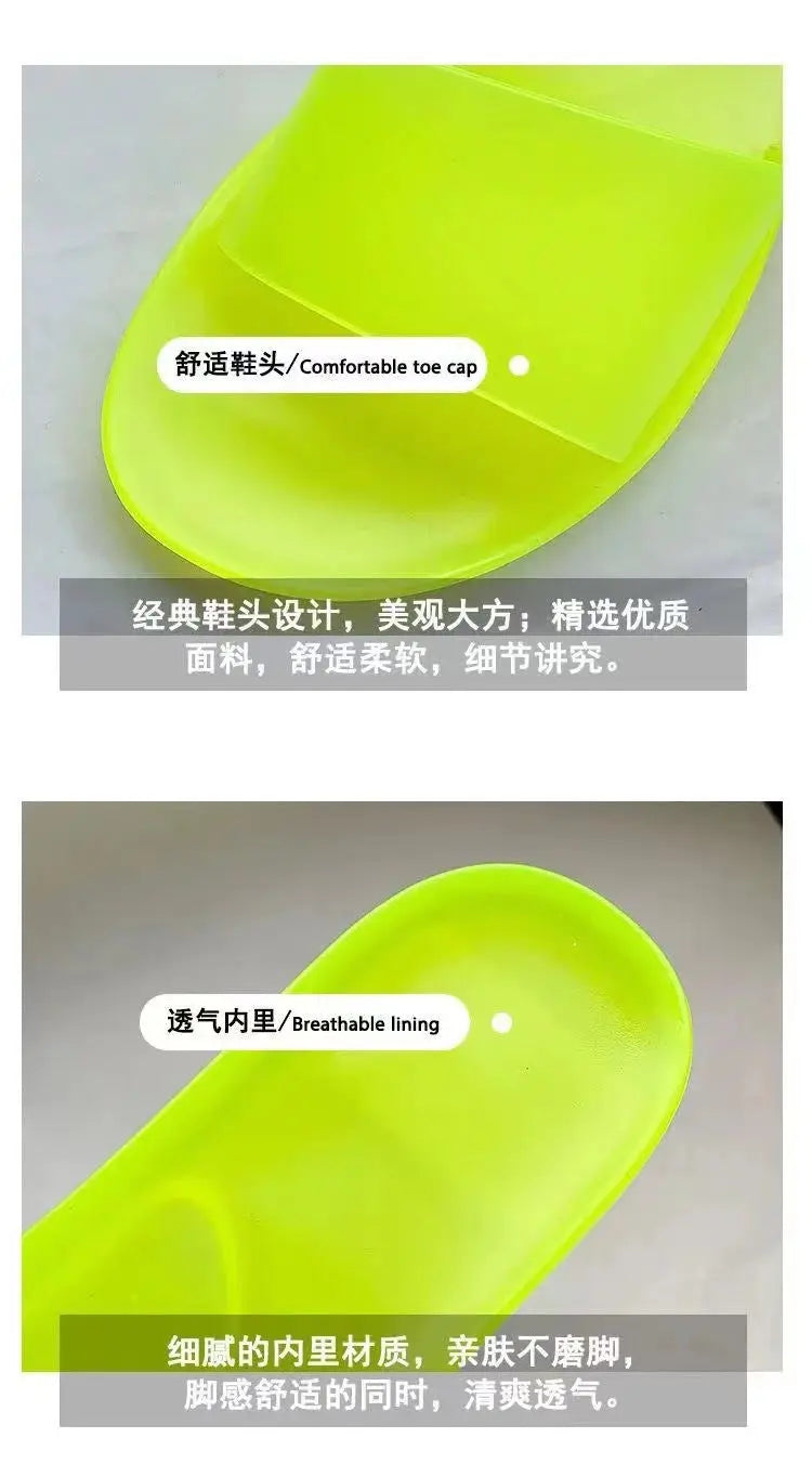 Summer New Crystal Slippers for Women, Large Size, Fashionable Jelly Outer Wear, Casual Home Couple, Deodorant Flip Flops, Cross-Border GreatEagleInc