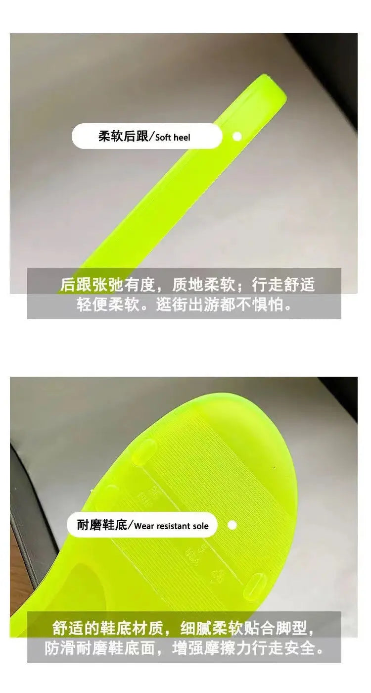 Summer New Crystal Slippers for Women, Large Size, Fashionable Jelly Outer Wear, Casual Home Couple, Deodorant Flip Flops, Cross-Border GreatEagleInc