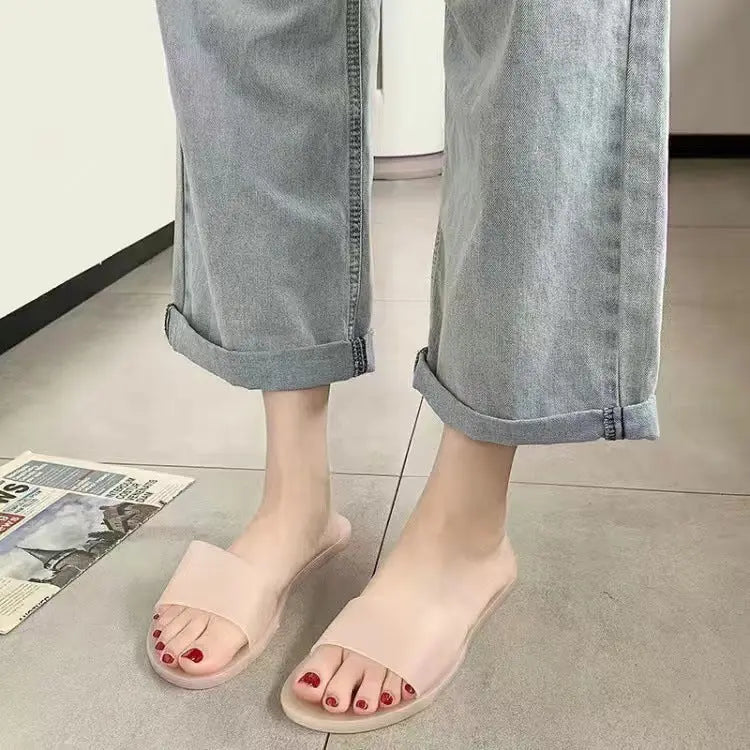 Summer New Crystal Slippers for Women, Large Size, Fashionable Jelly Outer Wear, Casual Home Couple, Deodorant Flip Flops, Cross-Border GreatEagleInc