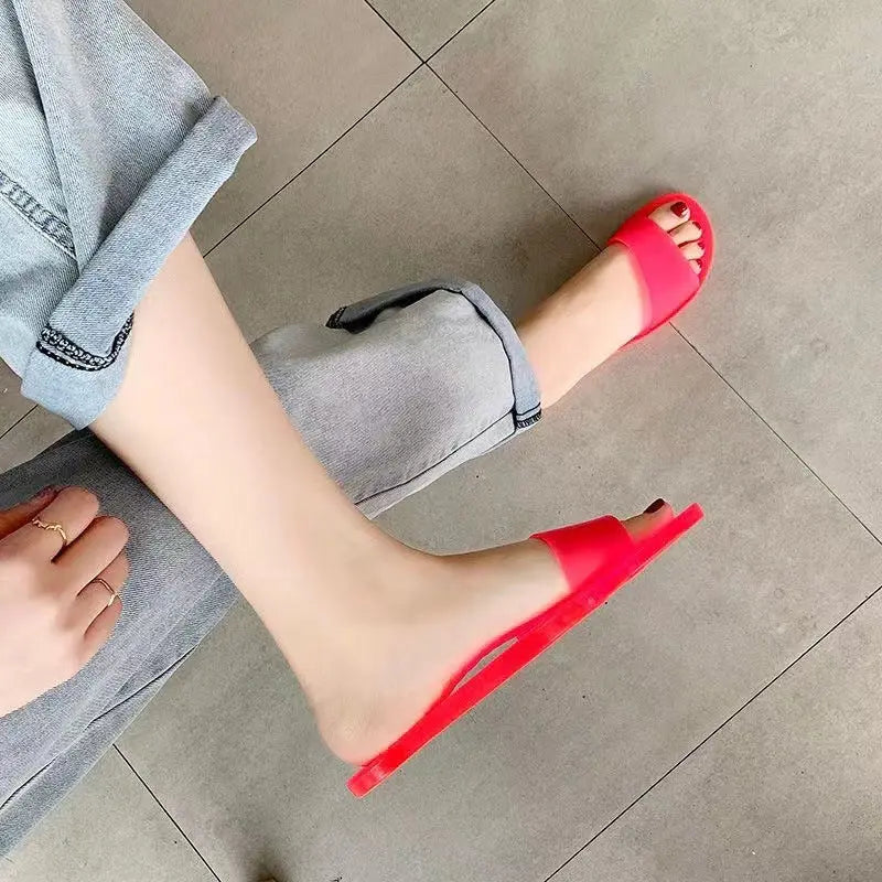 Summer New Crystal Slippers for Women, Large Size, Fashionable Jelly Outer Wear, Casual Home Couple, Deodorant Flip Flops, Cross-Border GreatEagleInc