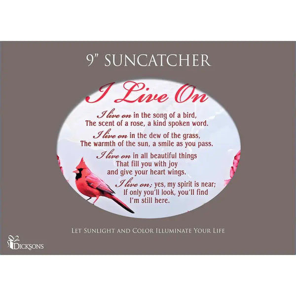 Suncatcher Cardinal I Live On 8x5 Dicksons Inc