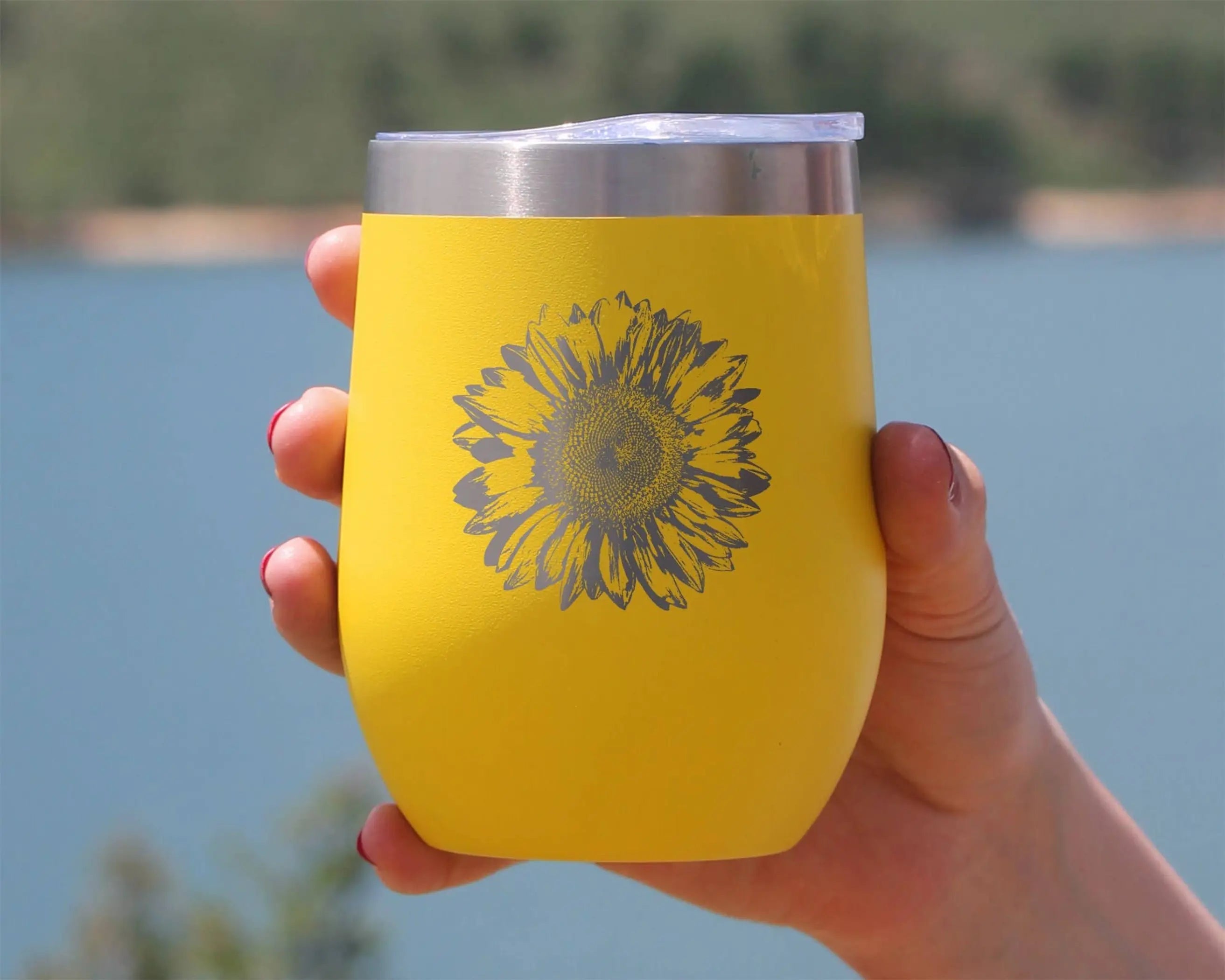 Sunflower Insulated Wine Tumbler - Sunflowers Gifts Bevvee