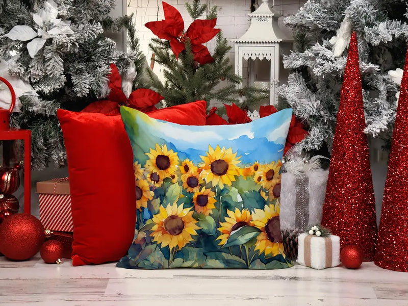 Sunflowers in Watercolor Pair of Pot Holders Caroline's Treasures