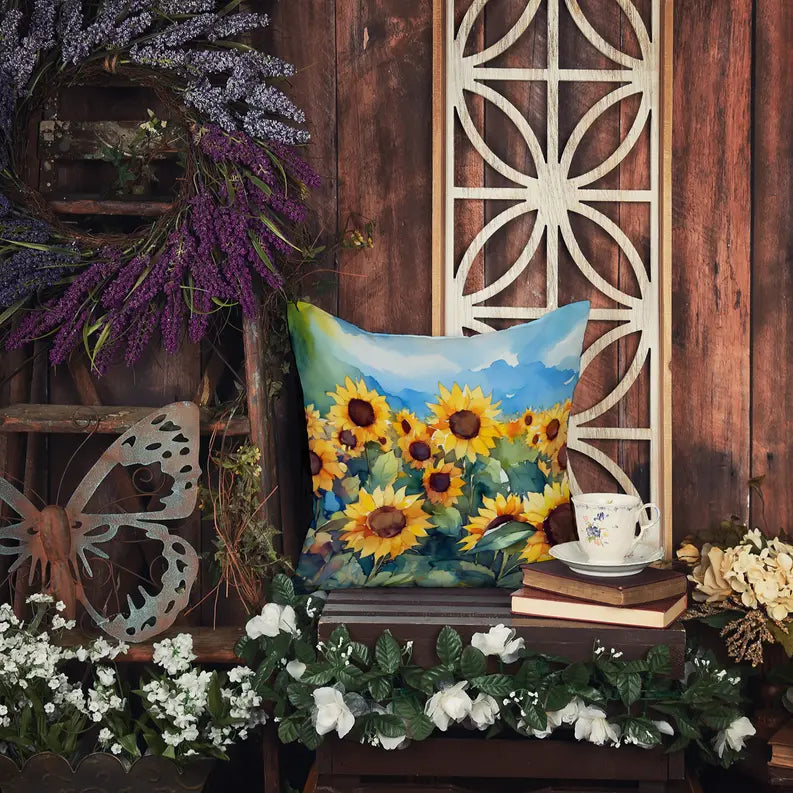 Sunflowers in Watercolor Pair of Pot Holders Caroline's Treasures