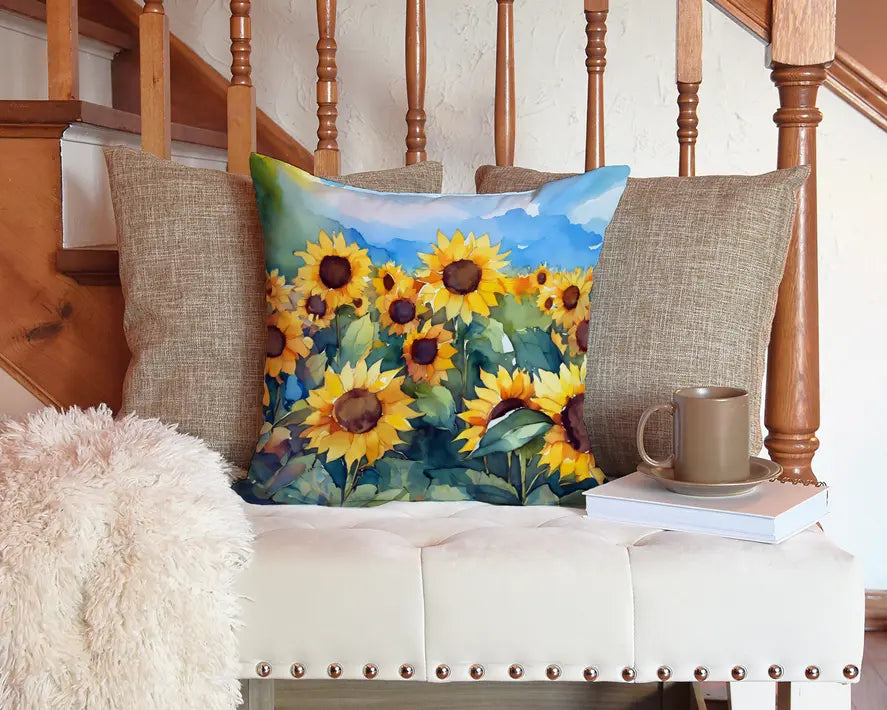 Sunflowers in Watercolor Pair of Pot Holders Caroline's Treasures
