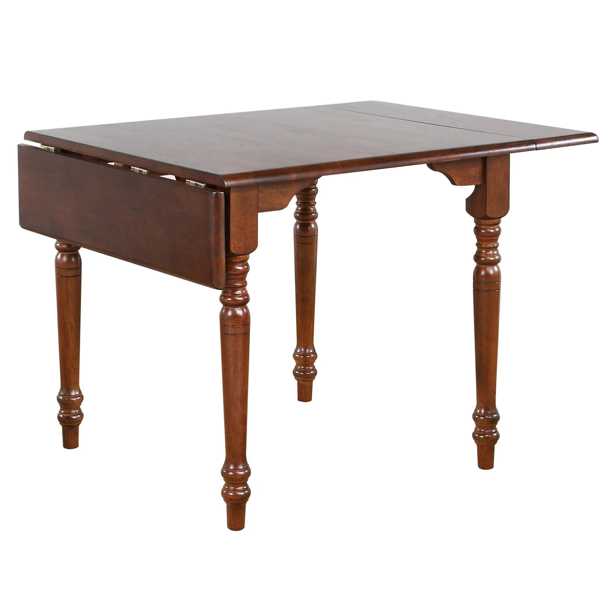 Sunset Trading Andrews 34-48" Rectangular Extendable Drop Leaf Dining Table | Chestnut Brown Wood | Seats 2, 4 Sunset Trading
