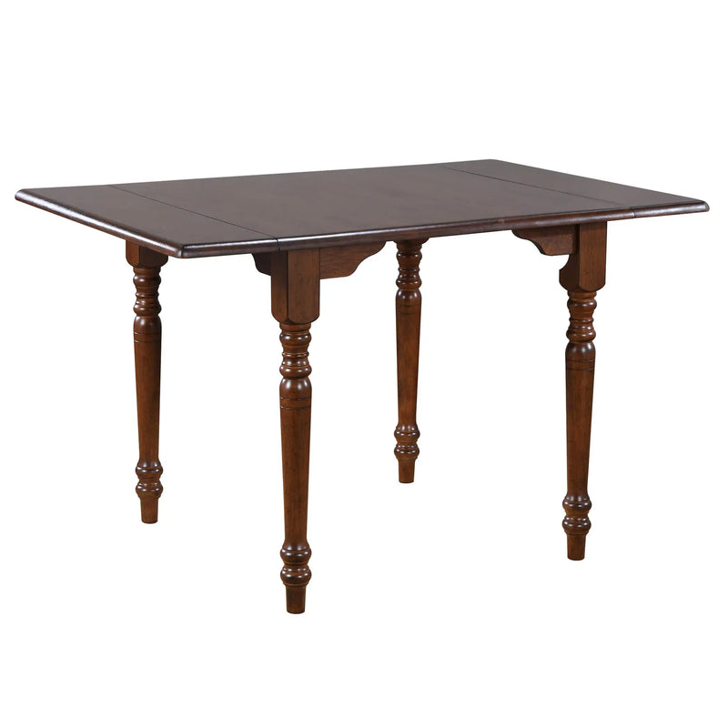 Sunset Trading Andrews 34-48" Rectangular Extendable Drop Leaf Dining Table | Chestnut Brown Wood | Seats 2, 4 Sunset Trading