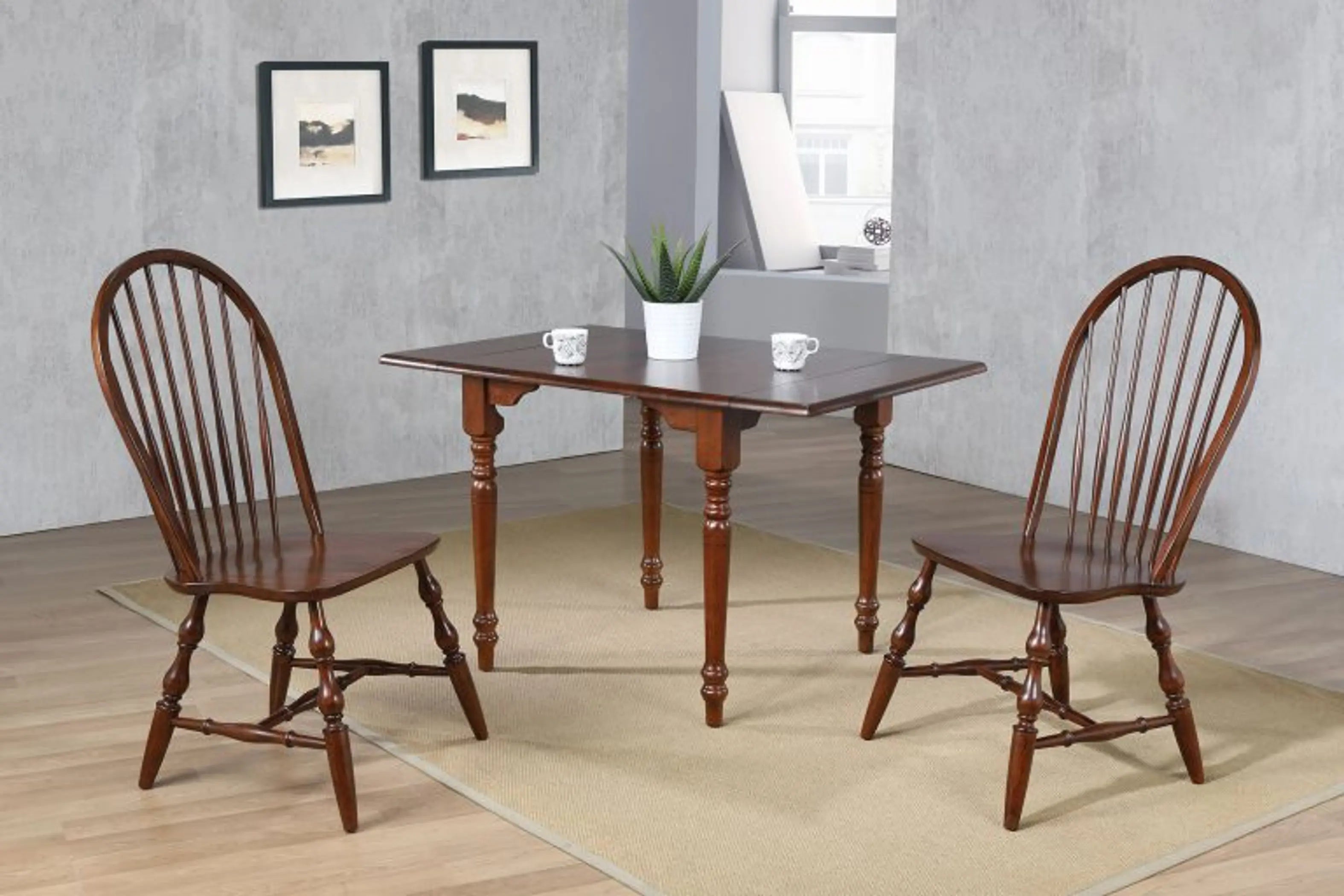 Sunset Trading Andrews 34-48" Rectangular Extendable Drop Leaf Dining Table | Chestnut Brown Wood | Seats 2, 4 Sunset Trading