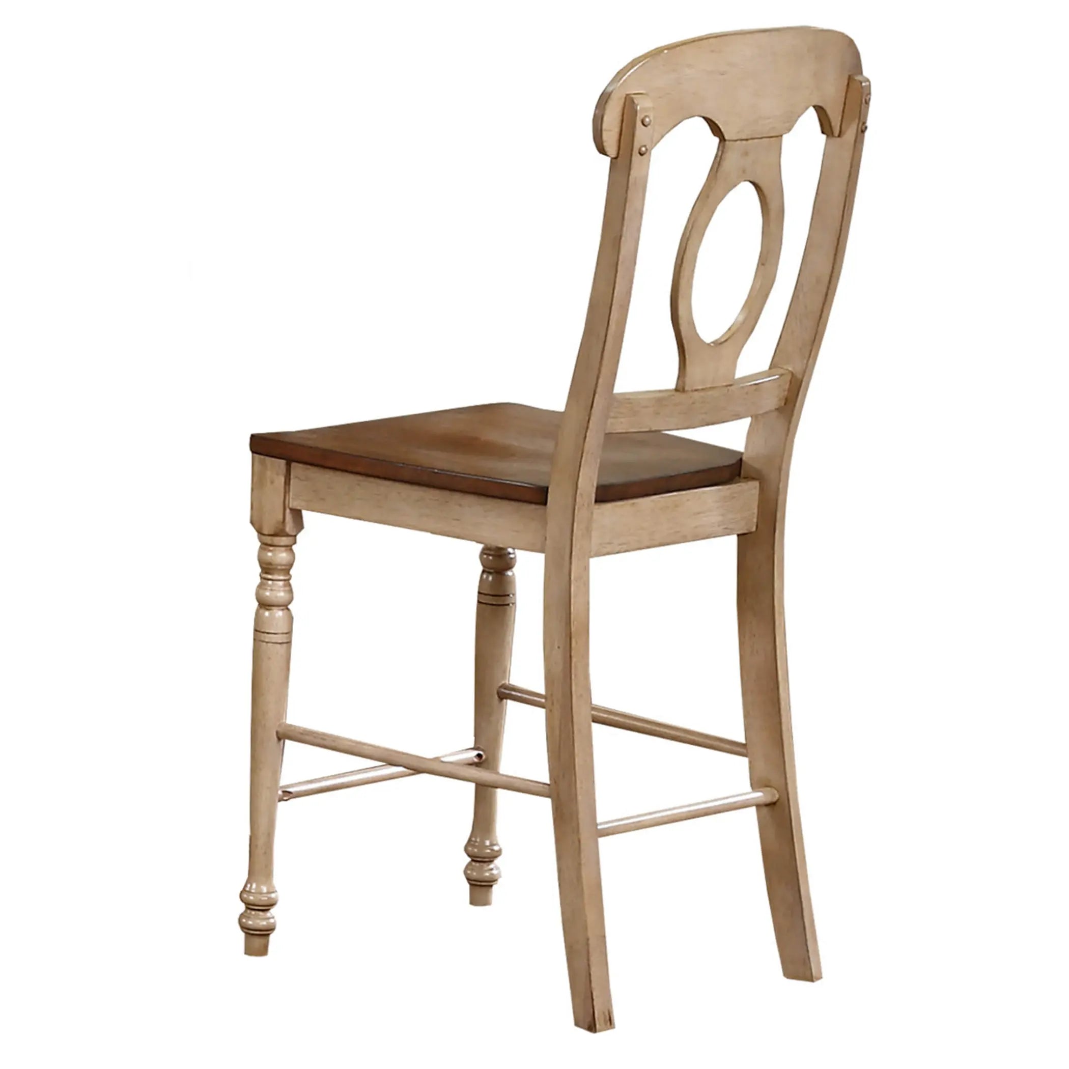 Sunset Trading Brook Napoleon Barstool | Two Tone Light Brown Wood | Counter Height Stool | Set of 2 Sunset Trading