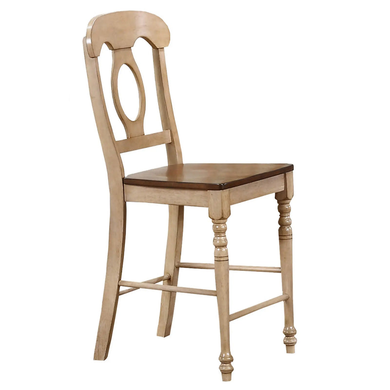 Sunset Trading Brook Napoleon Barstool | Two Tone Light Brown Wood | Counter Height Stool | Set of 2 Sunset Trading