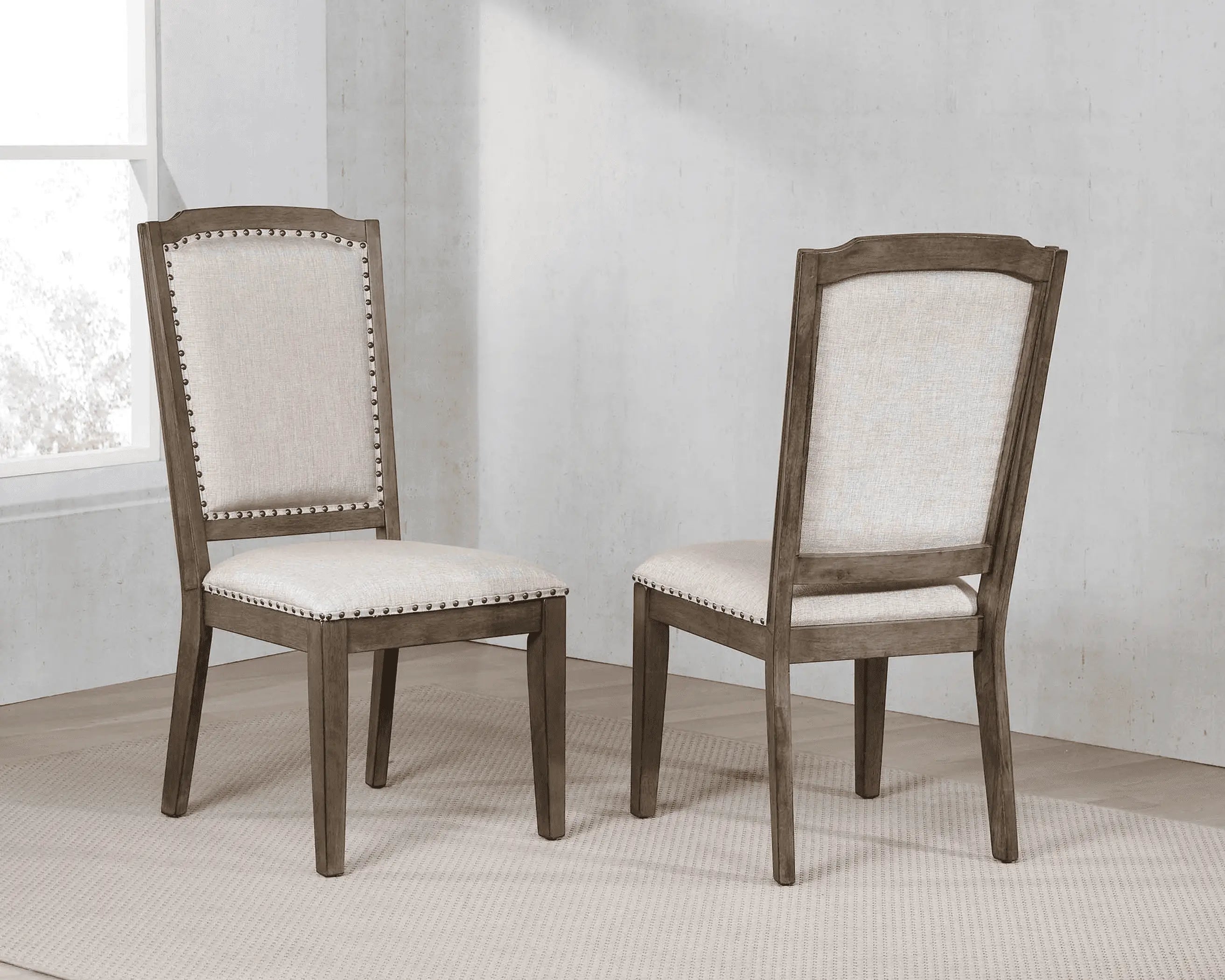 Sunset Trading Cali Upholstered Dining Chair with Nailheads | Set of 2 Sunset Trading