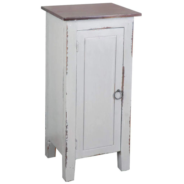 Sunset Trading Cottage 1 Door Accent Cabinet | Distressed Gray/Old Java Solid Wood | Fully Assembled Cupboard Sunset Trading