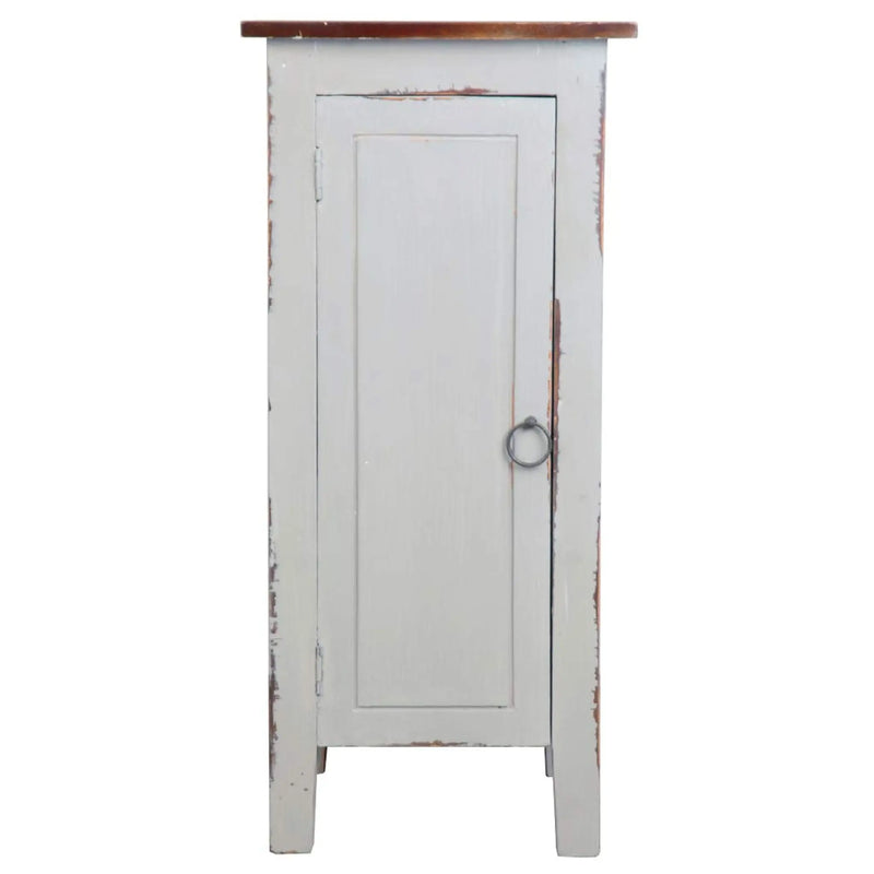 Sunset Trading Cottage 1 Door Accent Cabinet | Distressed Gray/Old Java Solid Wood | Fully Assembled Cupboard Sunset Trading