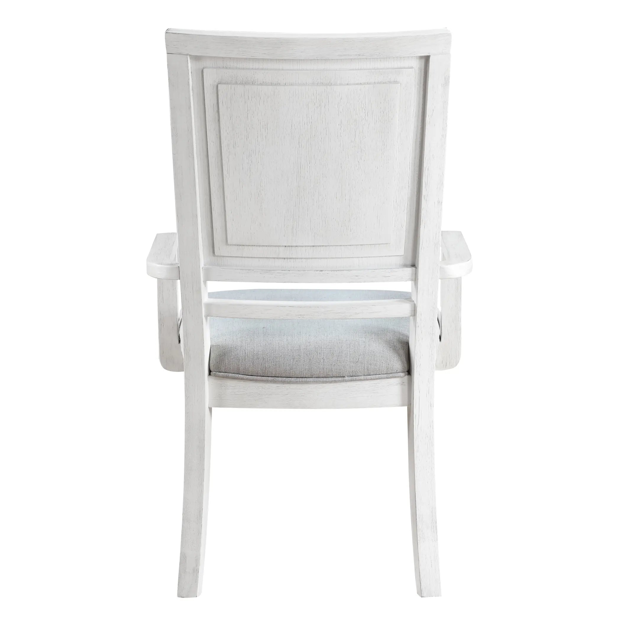 Sunset Trading Dover Dining Chair with Arms | Padded Upholstered Seat & Back Armchair | Set of 2 | Cerused White Oak Wood Sunset Trading