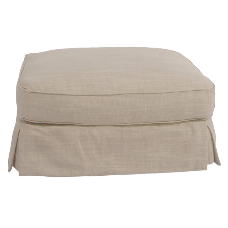 Sunset Trading Horizon Slipcovered Ottoman | Linen Sunset Trading