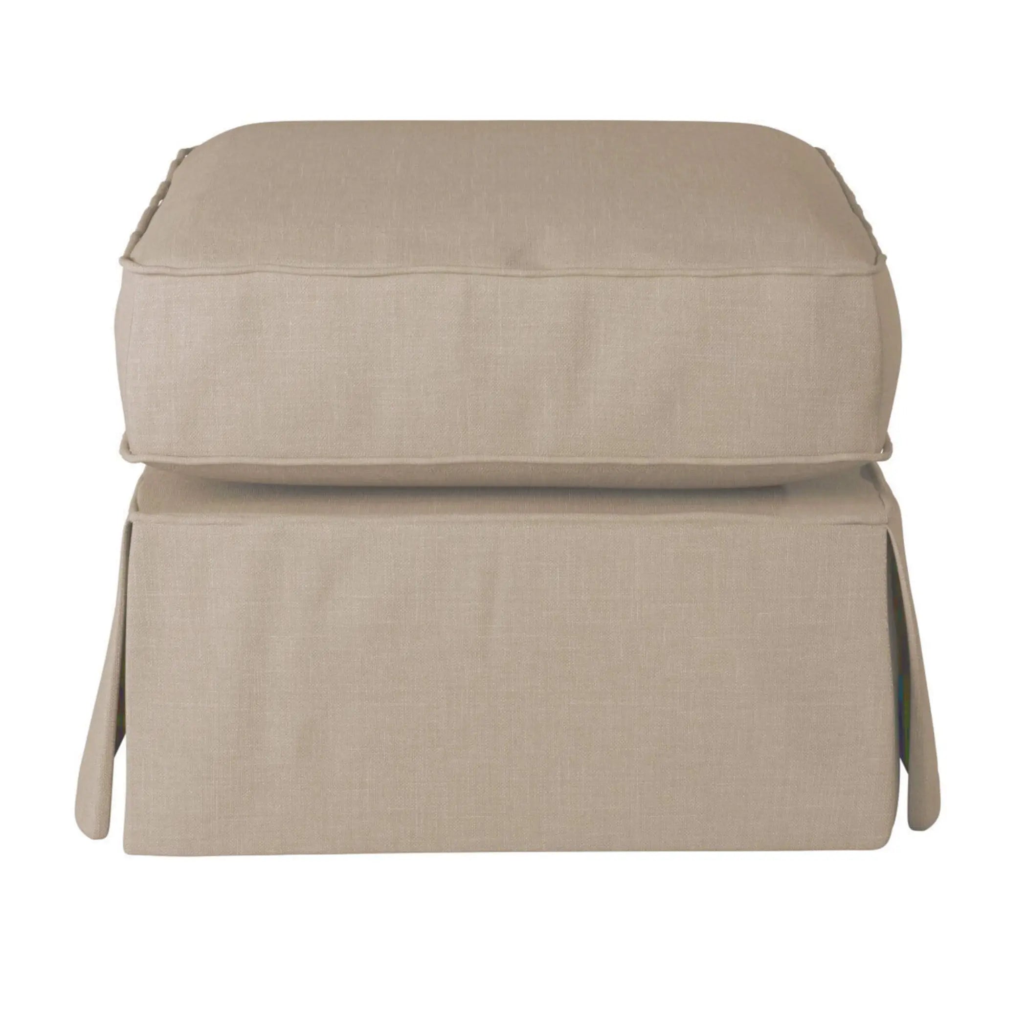 Sunset Trading Horizon Slipcovered Ottoman | Linen Sunset Trading