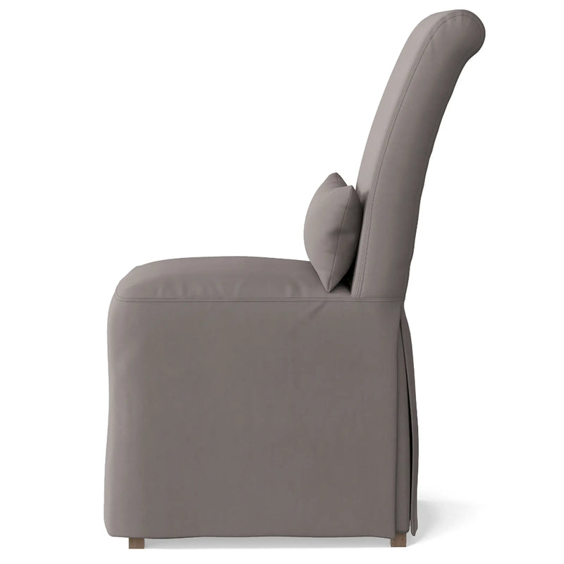Sunset Trading Newport Slipcovered Dining Chair | Performance Fabric Washable Water-Resistant Stain-Proof | Gray Sunset Trading
