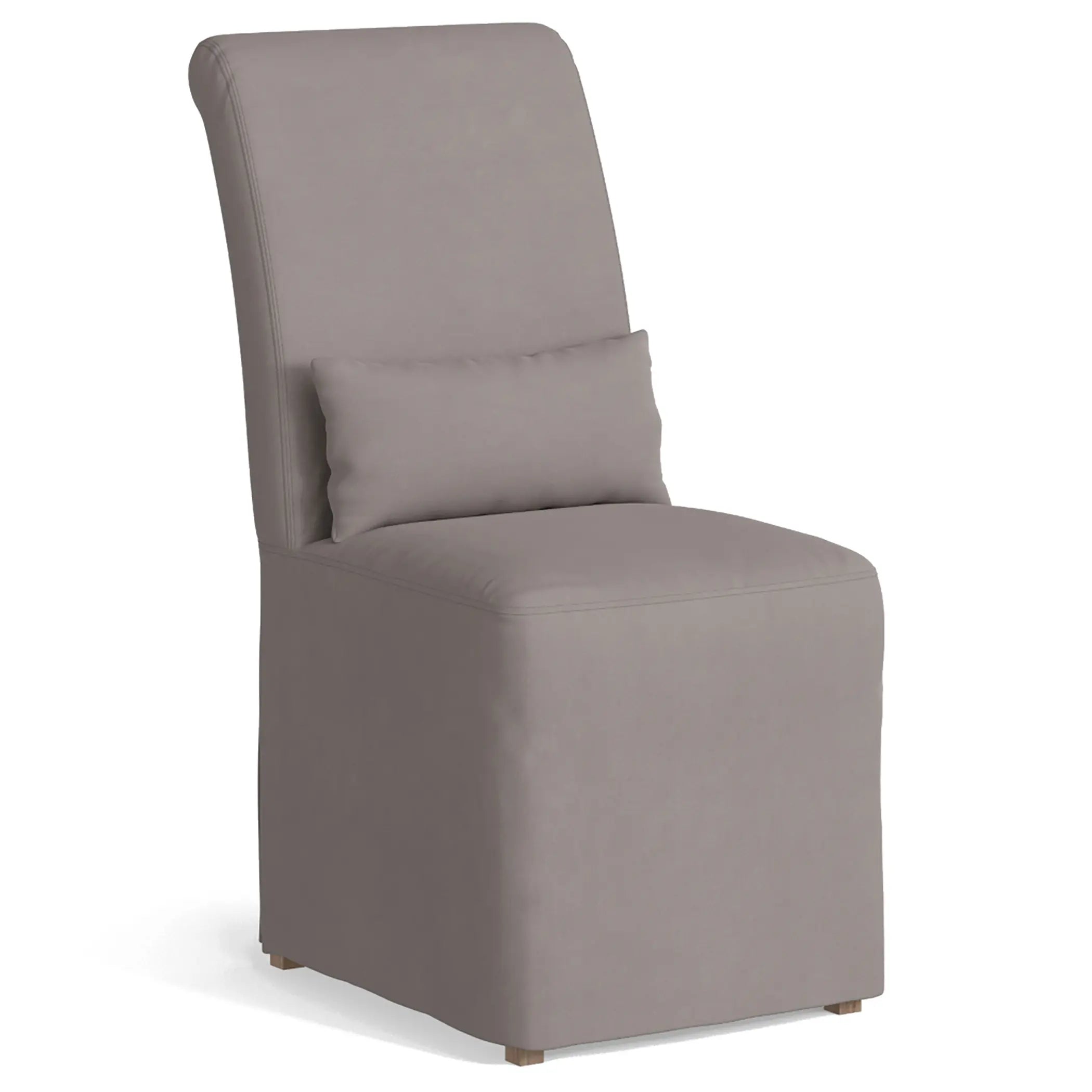 Sunset Trading Newport Slipcovered Dining Chair | Performance Fabric Washable Water-Resistant Stain-Proof | Gray Sunset Trading