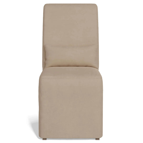 Sunset Trading Newport Slipcovered Dining Chair | Performance Fabric Washable Water-Resistant Stain-Proof | Tan Sunset Trading