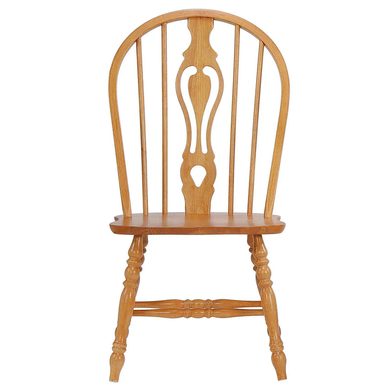 Sunset Trading Oak Selections Keyhole Windsor Dining Side Chairs | Light Oak Solid Wood | Set of 2 | Fully Assembled Sunset Trading