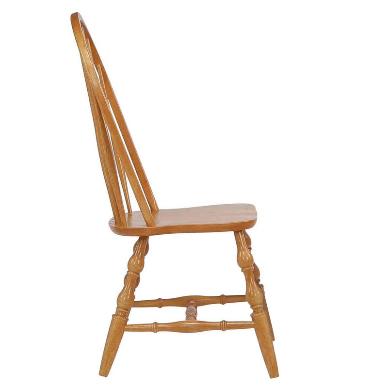 Sunset Trading Oak Selections Windsor Spindleback Dining Chair | Fully Assembled Kitchen Chair | Modern Farmhouse Minimalist Country Cottage | Light Oak | Set of 2 Sunset Trading
