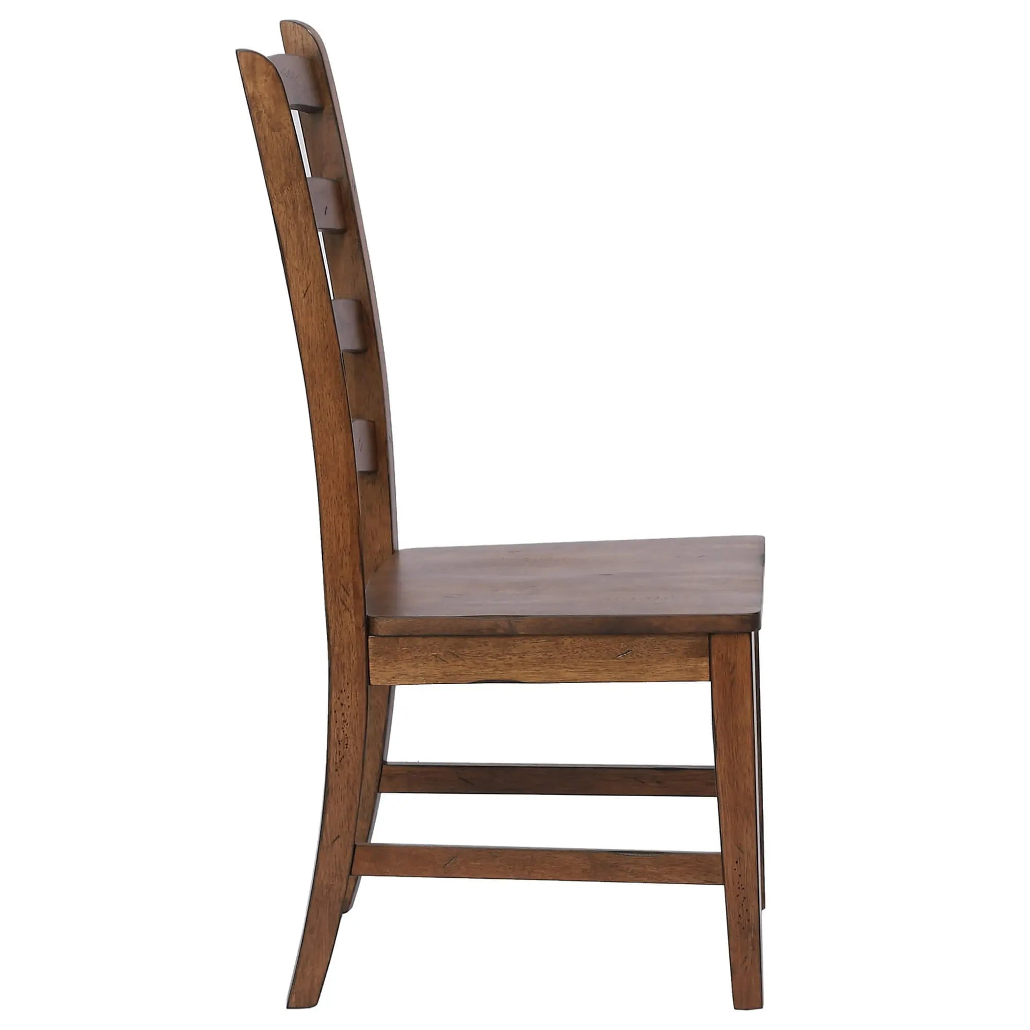 Sunset Trading Simply Brook Ladder Back Dining Chair | Set of 2 | Amish Brown Solid Wood Sunset Trading