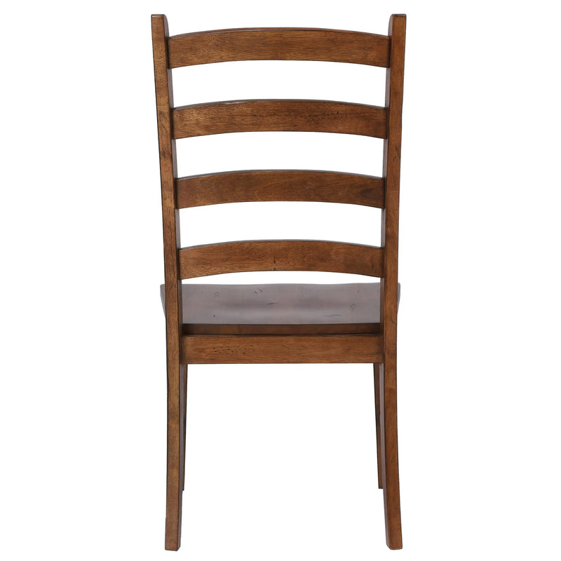 Sunset Trading Simply Brook Ladder Back Dining Chair | Set of 2 | Amish Brown Solid Wood Sunset Trading