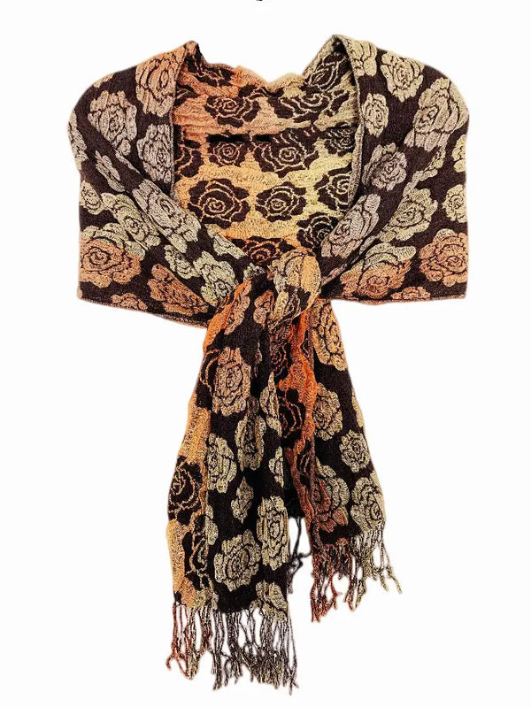 Super Soft Ombre Stretchy Rose Ombre Fringe Scarf JC Sunny Fashion