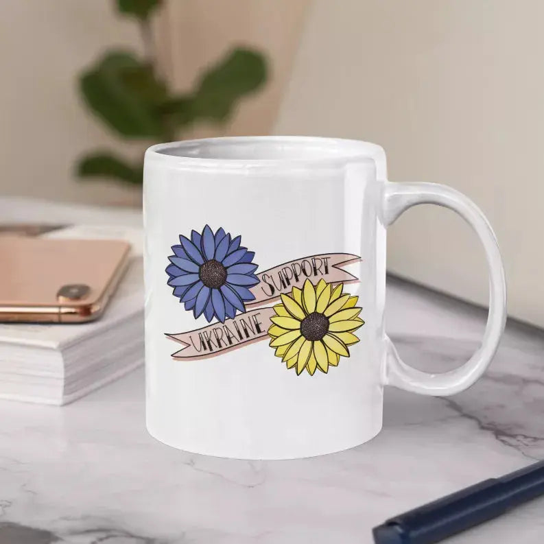 Support Ukraine Coffee Mug Black Cat Bazaar