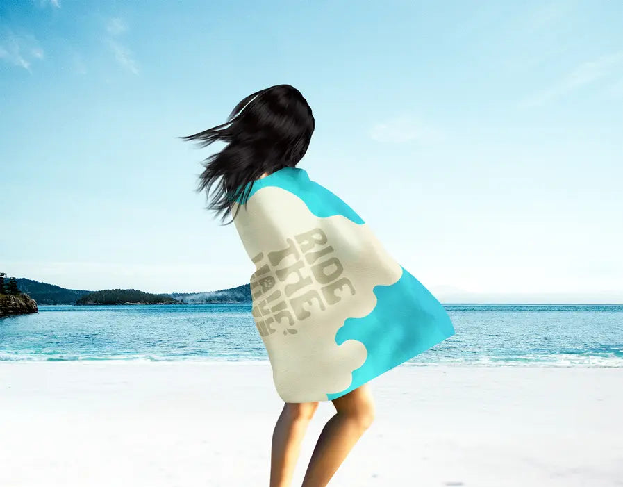 Surfer Dog White Boxer Premium Beach Towel Caroline's Treasures