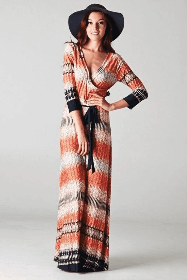 Surplus Coral Navy Maxi Dress SurelyMine