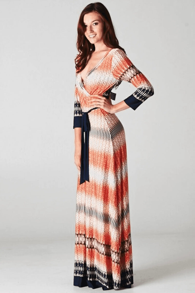 Surplus Coral Navy Maxi Dress SurelyMine