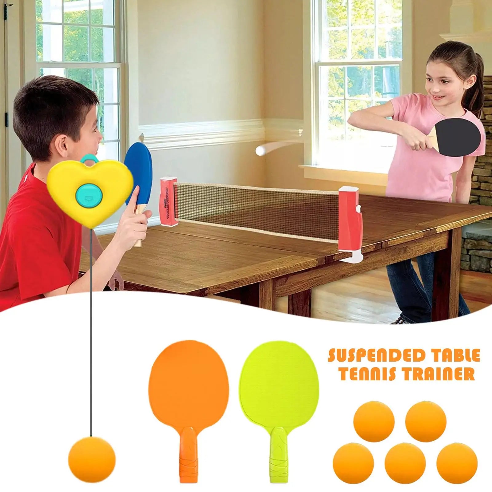 Suspended Table Tennis Self Training Set Adjustable Indoor Easy Installation Hanging Table PingPong Practice Accessories Tool