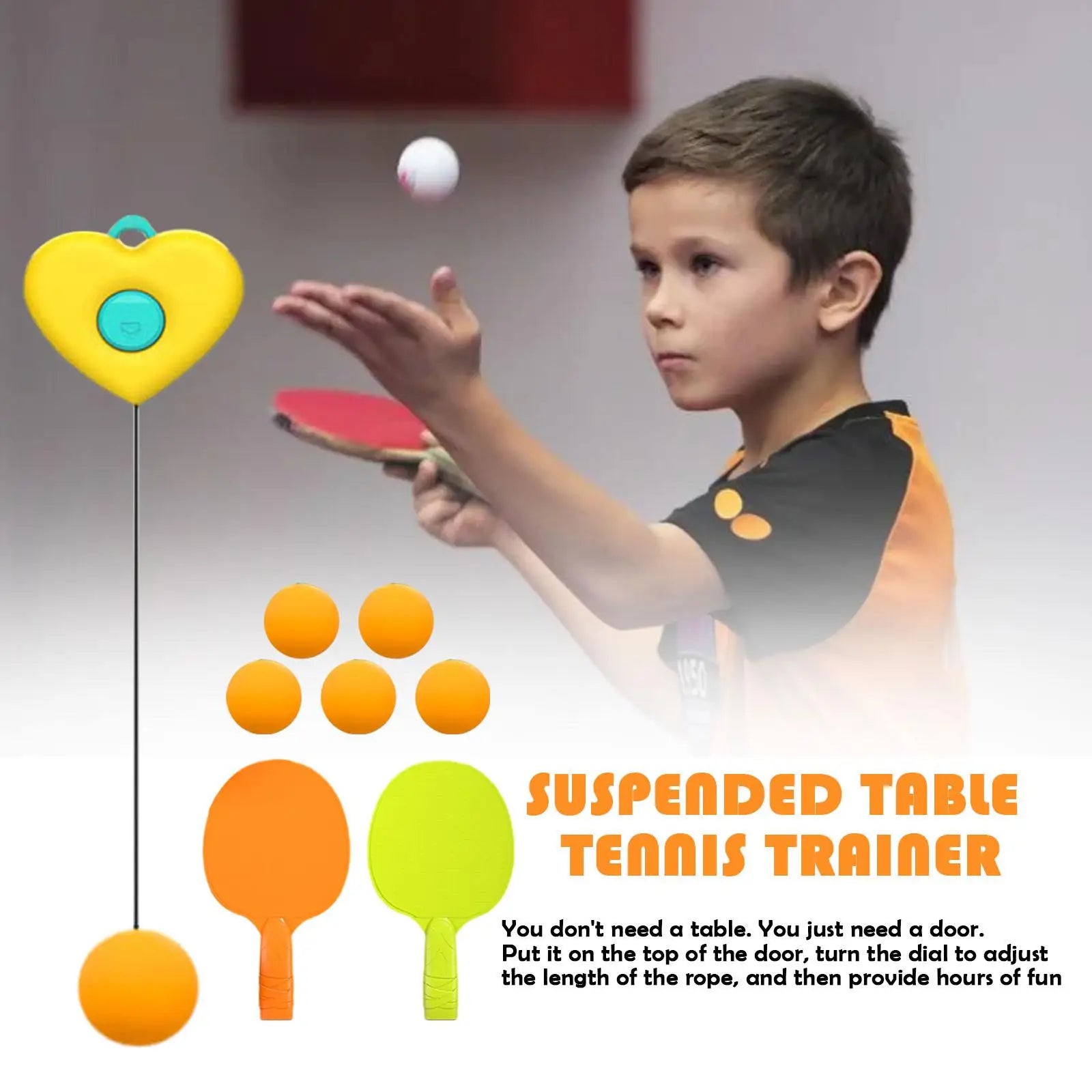 Suspended Table Tennis Self Training Set Adjustable Indoor Easy Installation Hanging Table PingPong Practice Accessories Tool