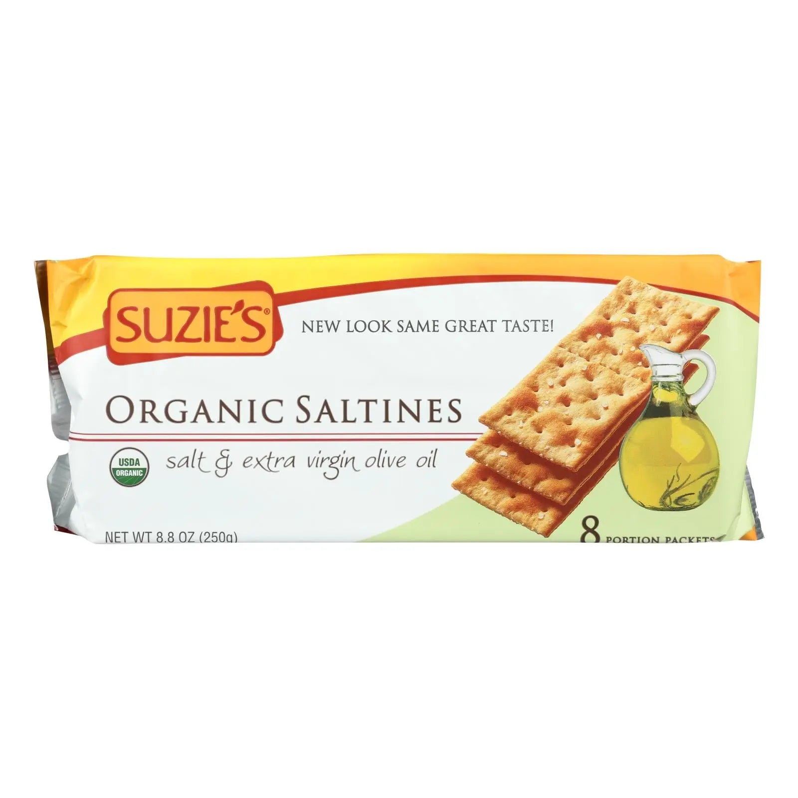 Suzie's Organic Saltines - Salt And Extra Virgin Olive Oil - Case Of 12 - 8.8 Oz. Suzie's