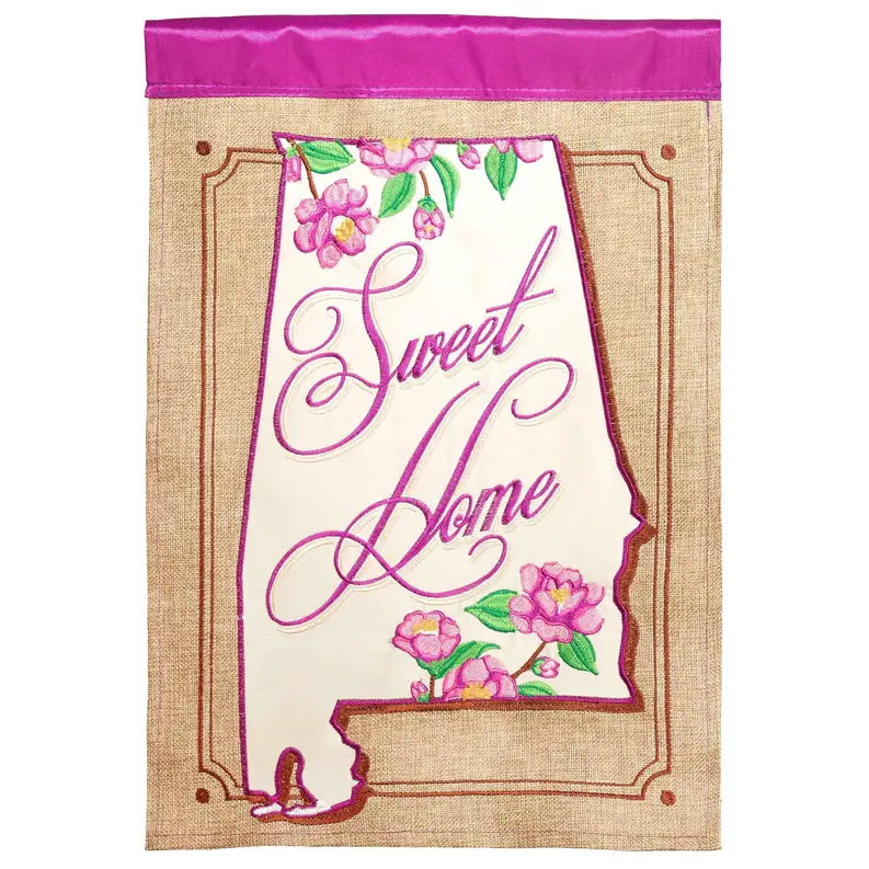 Sweet Alabama Burlap Applique Garden Flag Dicksons Inc