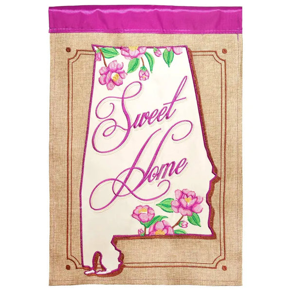 Sweet Alabama Burlap Applique Garden Flag Dicksons Inc
